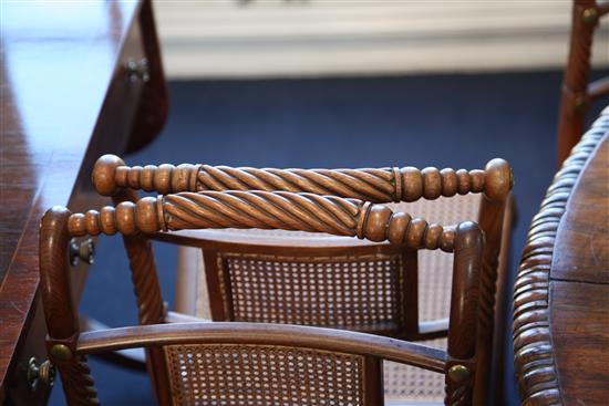 A set of eight Regency rosewood dining chairs, W.1ft 6in. H.2ft 8in.